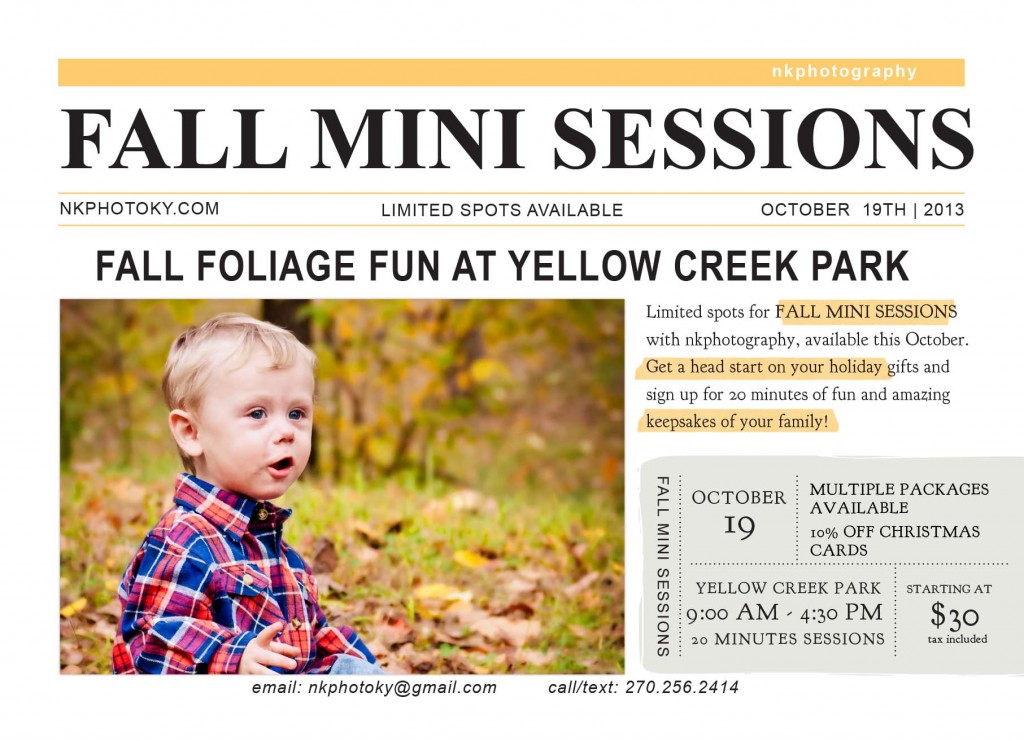 Kentucky Photographer Yellow Creek Park Fall Mini Sessions 