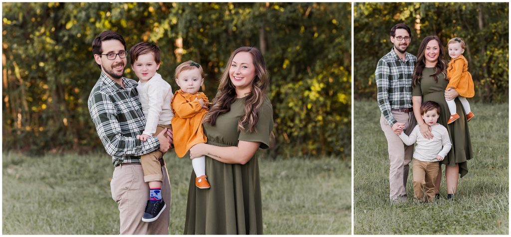 family dressed in fall clothes