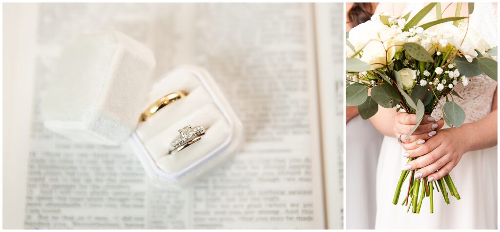 wedding rings and wedding day fingernails 