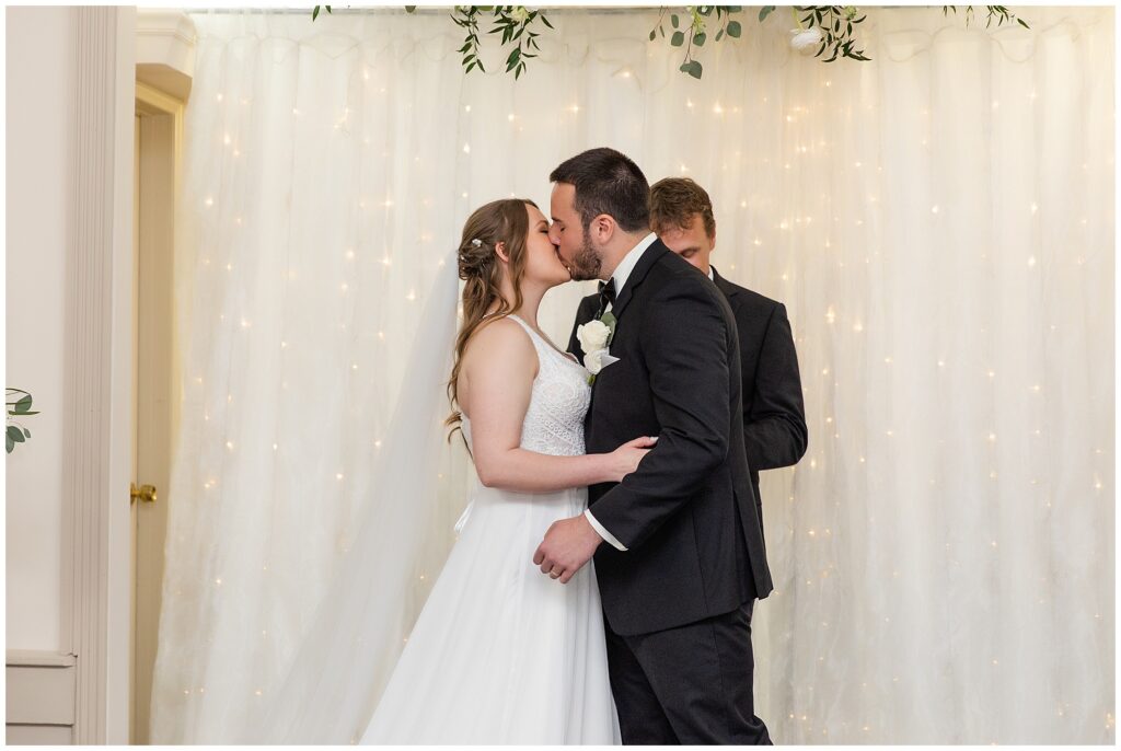 wedding ceremony kiss