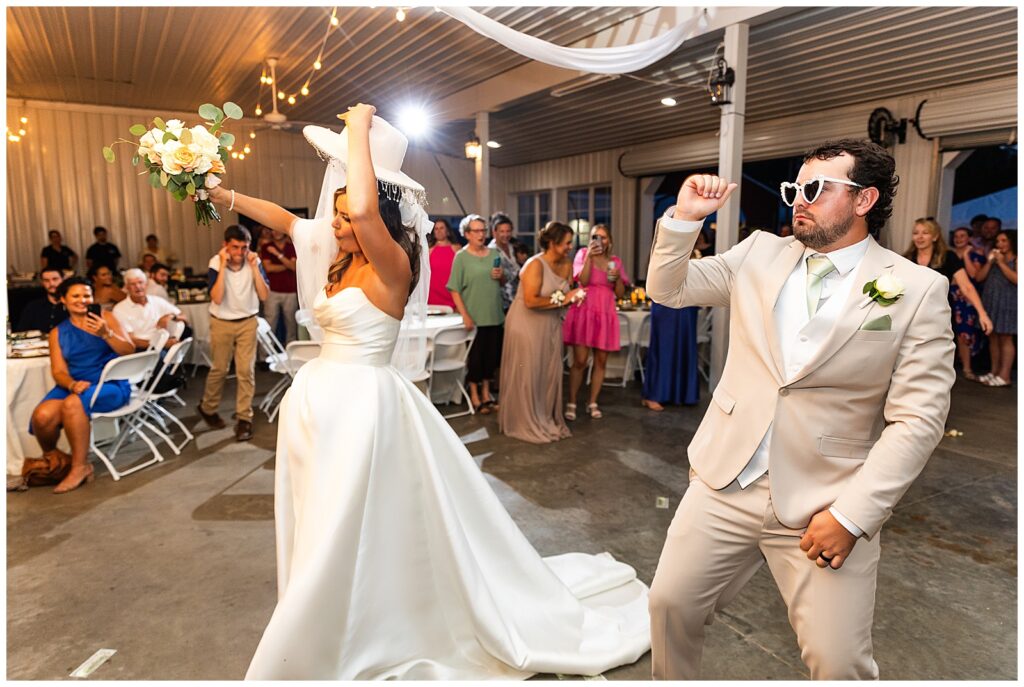 Kassie and Ty entering wedding reception