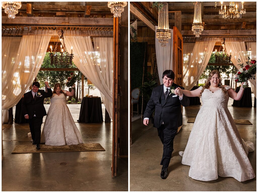 bride and groom reception entrance