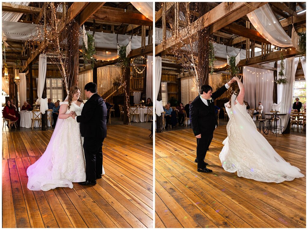 bride and groom first dance