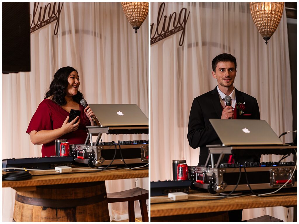 best man and maid of honor giving speech