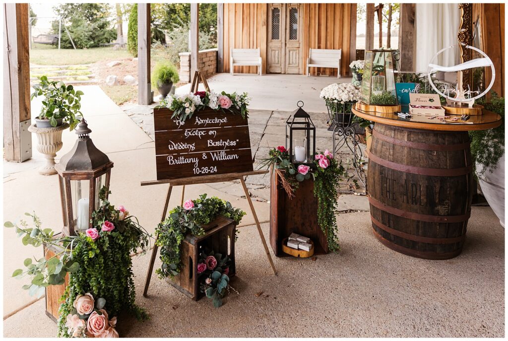 Brittany and Williams reception entrance decorations